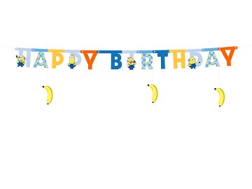 Banner Happy Birthday Minions, 50x153 cm