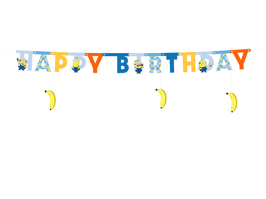 Banner Happy Birthday Minions, 50x153 cm