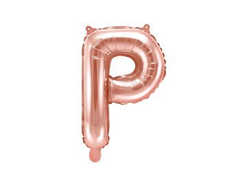 Foil Balloon Letter ''P'', 35cm, rose gold