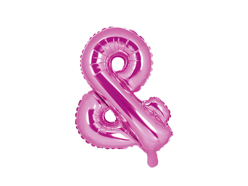 Bokstavsballong – & – rosa – mörkrosa – 35 cm