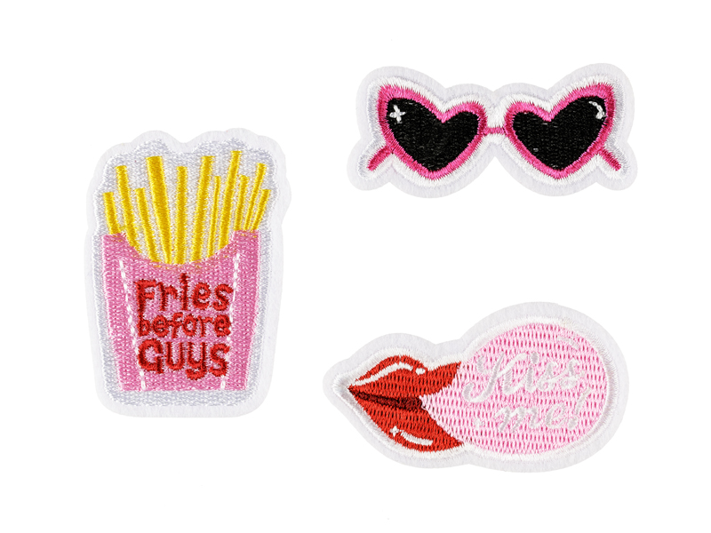 Tygmärke – Kiss Me – mix – 6 cm – 3-pack