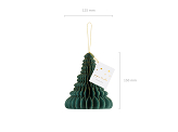 Paper honeycomb ornament Christmas tree, bottle green, 15cm