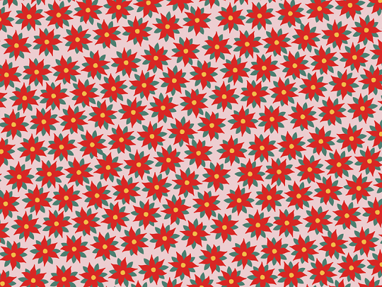 Wrapping paper - Red star of Bethlehem, 70x200cm