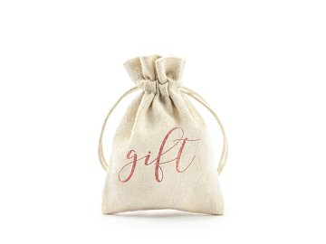 Cotton pouches - Gift, rose gold, 7.5x10cm (1 pkt / 10 pc.)