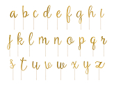 Caketopper Alphabet, gold, 9,5-12cm (1 VPE / 53 Stk.)