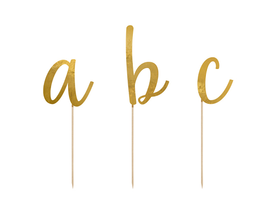Toppers Alphabet, gold, 9.5-12cm (1 pkt / 53 pc.)
