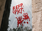 Gel window stickers Keep Out, red