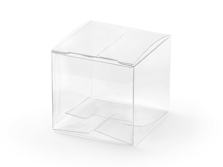 Boîtes, carrées, transparentes, 5x5x5cm (1 pqt. / 10 pc.)