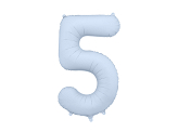 Foil Balloon Number ''5'', 86cm, misty blue