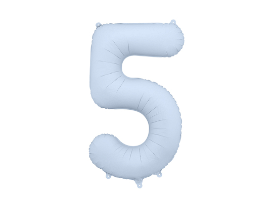 Foil Balloon Number ''5'', 86cm, misty blue