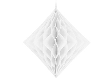 Diamant en papier de soie, blanc, 30 cm