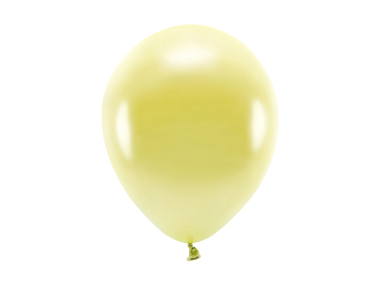 Ballons Eco 26 cm, métallisés, jaune vif (1 pqt. / 100 pc.)