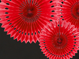 Rosettes décoratives, rouge, 20-30 cm (1 pqt. / 3 pc.)