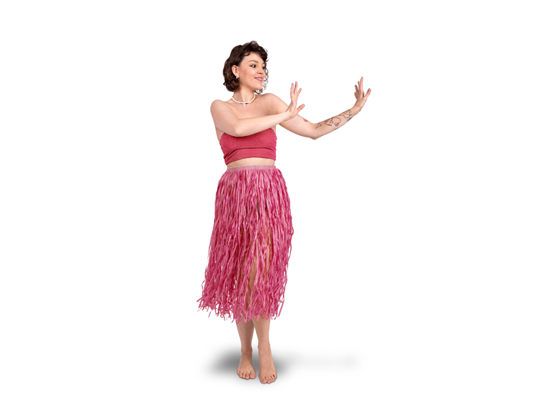Hula-kjol – rosa – one size