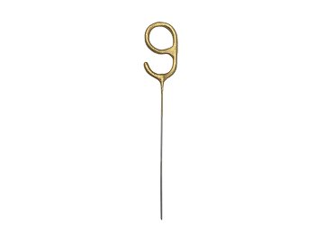 Sparkler Number 9, gold, 15 cm