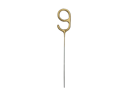 Wunderkerze Zahl 9, gold, 15 cm