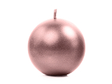 Candle Sphere, metallic, rose gold, 6cm (1 pkt / 10 pc.)