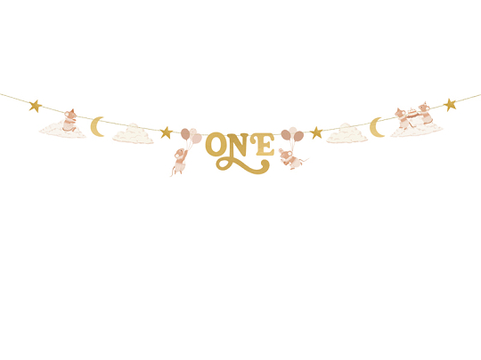 Banner One Mice, 300 cm, beige-gold