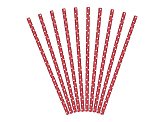 Paper Straws, red, 19.5cm (1 pkt / 10 pc.)