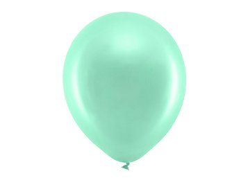 Rainbow Ballons 30cm, metallisiert, mint (1 VPE / 10 Stk.)