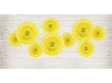 Rosettes décoratives, jaune, 20-30cm (1 pqt. / 3 pc.)