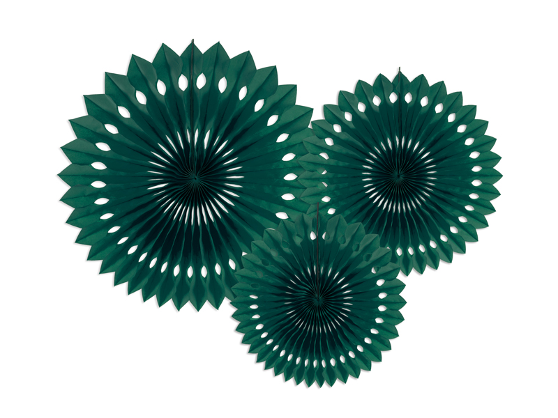 Silkespappersrosett – ECO – grön – 30 cm – 3-pack