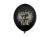Balony 30cm, Happy New Year, Pastel Black (1 op. / 50 szt.)