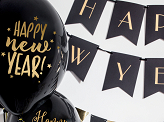 Balloons 30cm, Happy New Year, Pastel Black (1 pkt / 50 pc.)