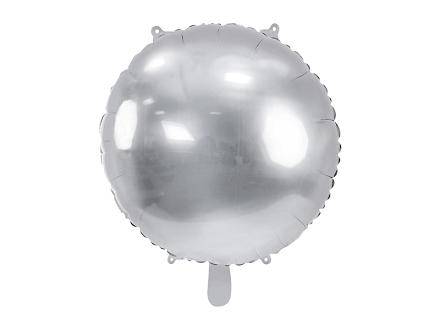 Balon foliowy okrągły Pastylka, 59 cm, srebrny