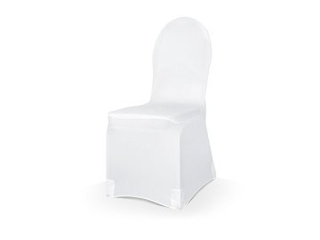 Housse de chaise en tissu élastique, blanc