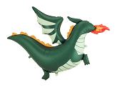 Foil balloon Dragon, 120x90 cm, mix