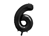 Folienballon Ziffer ''6'', 86cm, schwarz