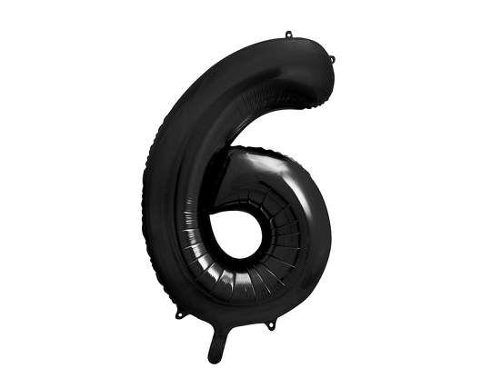 Folienballon Ziffer ''6'', 86cm, schwarz