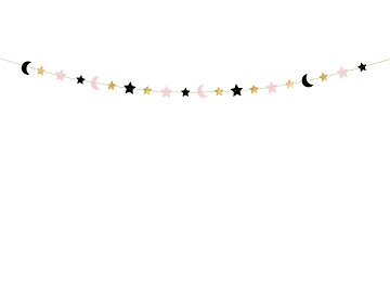 Garland Stars and moons, mix, 1.9m