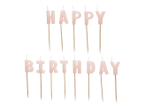 Świeczki urodzinowe Happy Birthday, 2,5 cm, różowy (1 op. / 13 szt.)