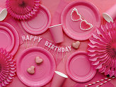 Świeczki urodzinowe Happy Birthday, 2,5 cm, różowy (1 op. / 13 szt.)