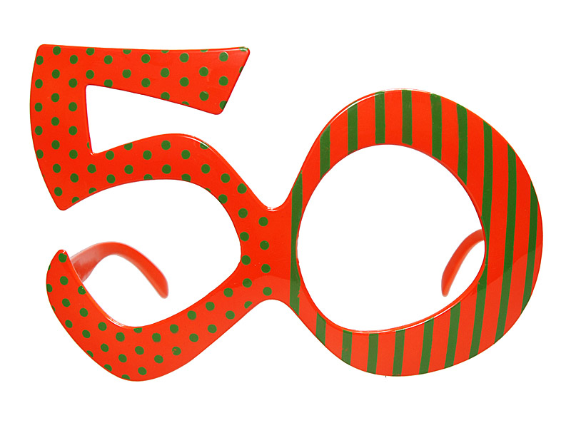 Partyglasögon – 50 år – orange