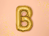 Foil Balloon Letter ''B'', 35cm, gold