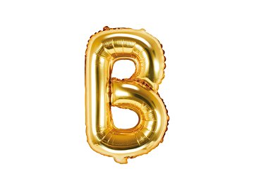 Balon foliowy Litera ''B'', 35cm, złoty