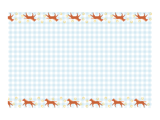 Paper Tablecloth Checkered with Horses, mix, 180x120 cm