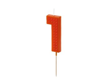 Bougie d'anniversaire Chiffre 1, 6 cm, rouge