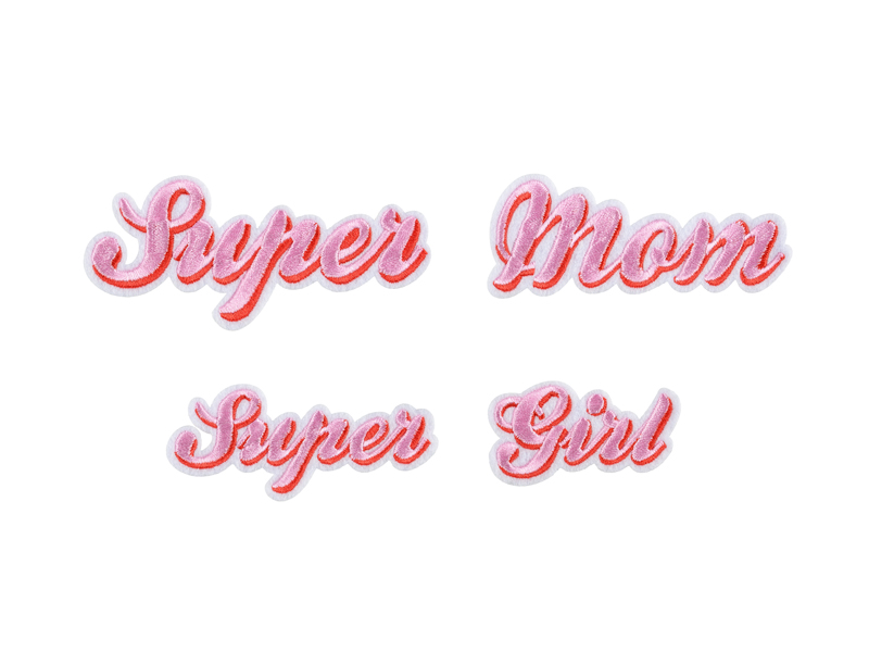 Tygmärke – Supermom – mix – 19.5x5 cm – 2-pack