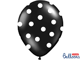 Ballons 30 cm, pois, noir pastel (1 pqt. / 50 pc.)