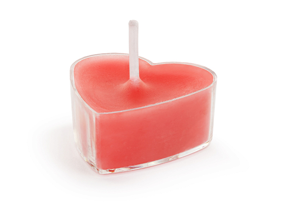 Świeczki Serca, 4 cm, czerwony (1 op. / 10 szt.)