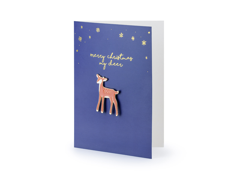 Grattiskort – enamel pin Deer – 10.5x14.8 cm
