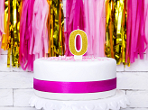 Birthday candle Number 0, gold, 7cm
