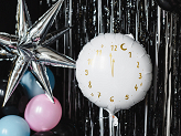 Ballon en aluminium Horloge, 45 cm, blanc