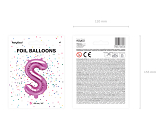 Folienballon Buchstabe ''S'', 35cm, dunkelrosa