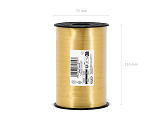 Plastic ribbon, gold, 5mm/225m