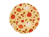 Pappteller Kürbisse und Eicheln, 23 cm, orange (1 VPE / 6 Stk.)